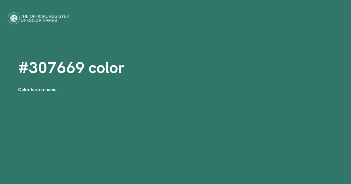 Color #307669 - The Official Register of Color Names
