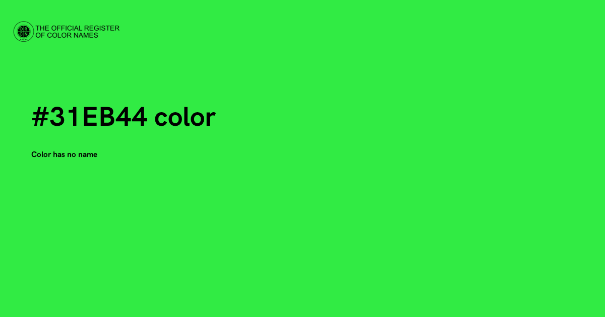 Eb12 Color Color #31EB44 - The Official Register of Color Names