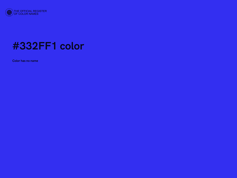 #332FF1 color image