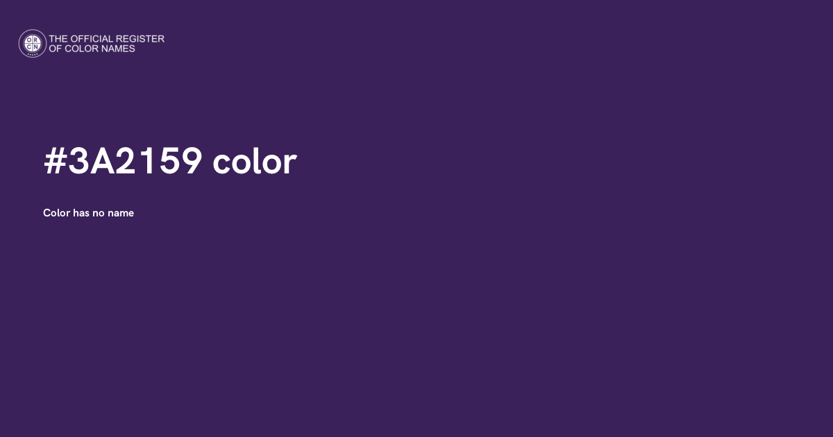 Color #3A2159 - The Official Register of Color Names