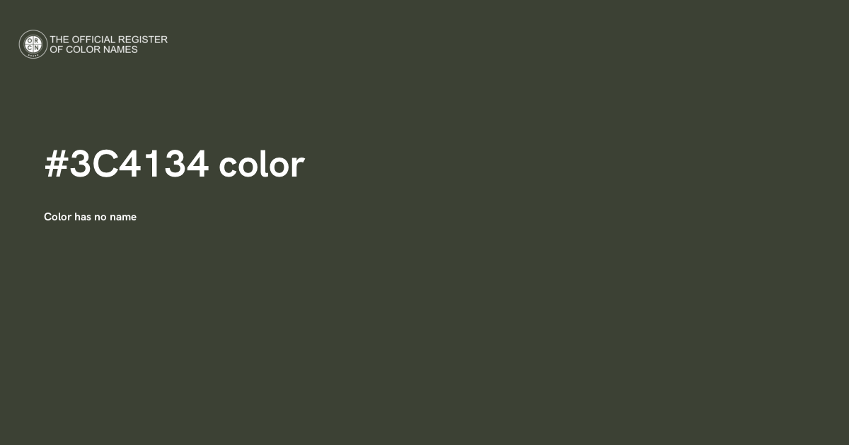 A44314 Color Code Color #3C4134 - The Official Register of Color Names