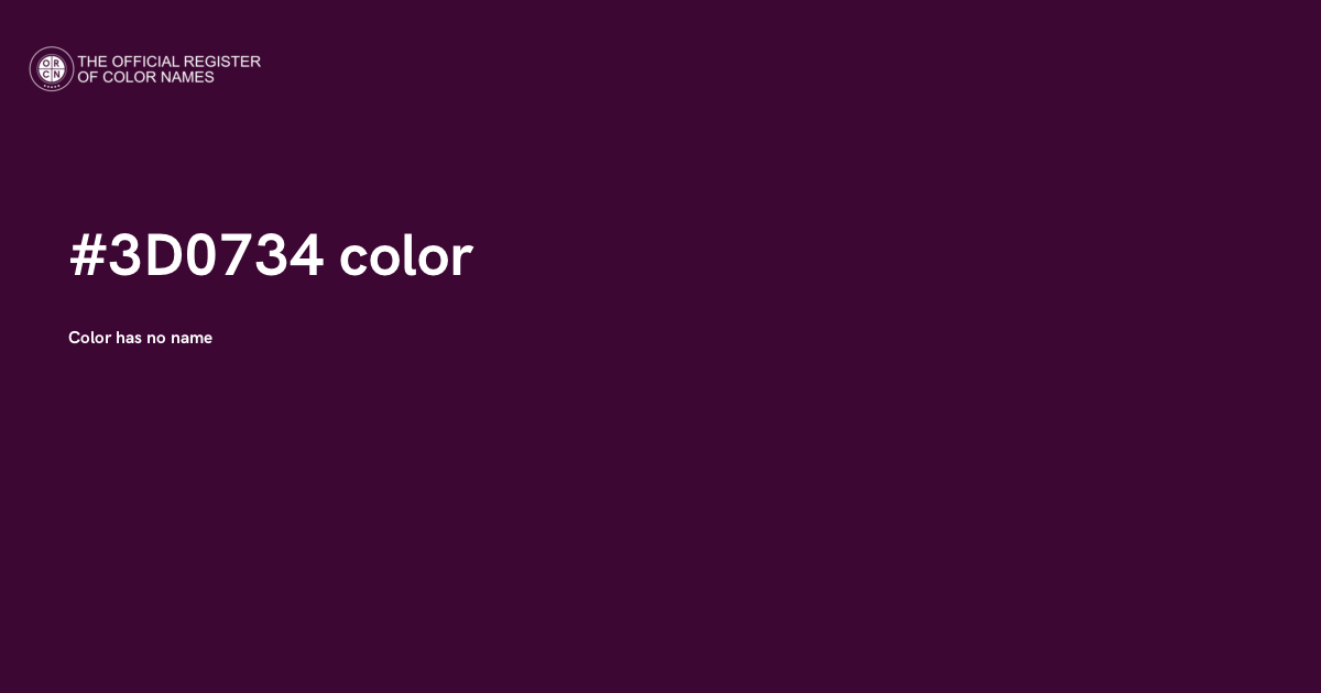 Aubergine color - #3D0734 - The Official Register of Color Names