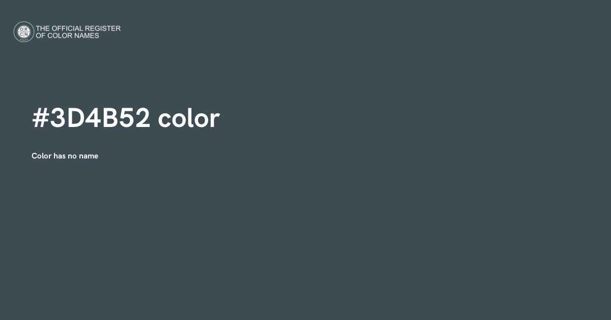 Atomic color - #3D4B52 - The Official Register of Color Names