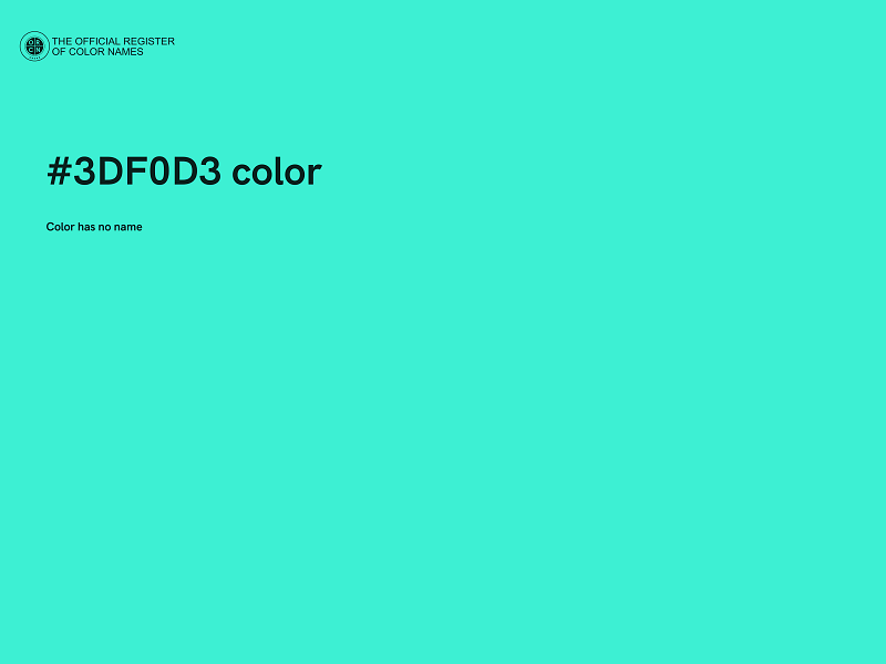 #3DF0D3 color image