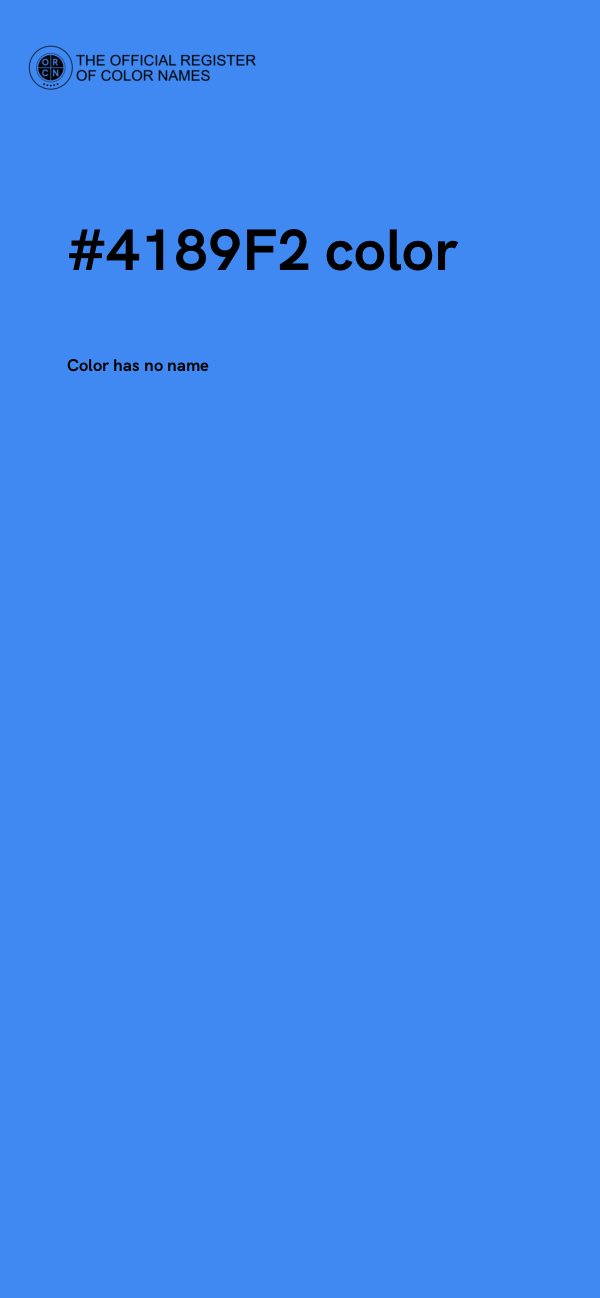 F4219 Color Code Color #4189F2 - The Official Register of Color Names