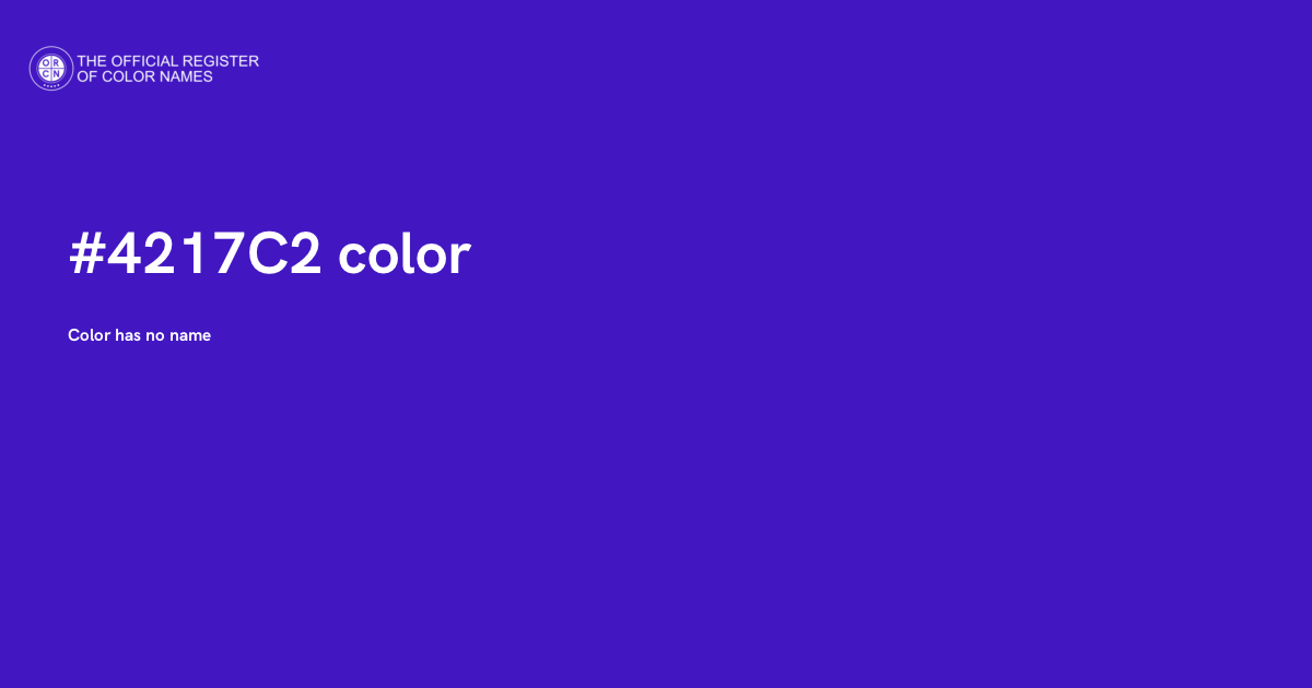 F4219 Color Code Color #4217C2 - The Official Register of Color Names