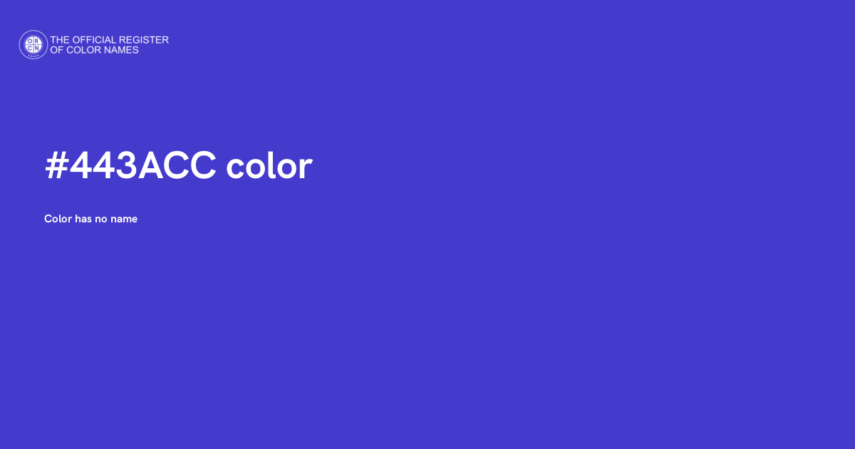 Acc Color Code Color #443ACC - The Official Register of Color Names