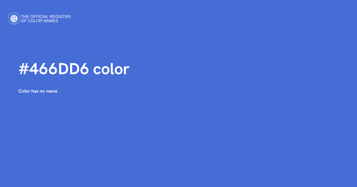 Color #466DD6 - The Official Register of Color Names