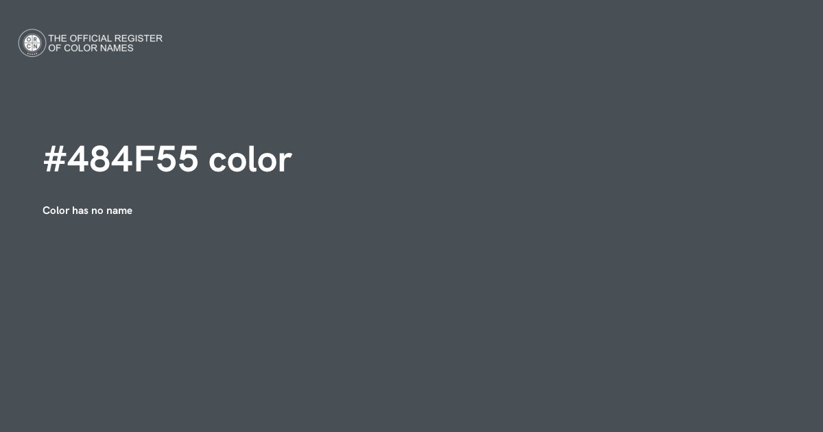 Color #484F55 - The Official Register of Color Names