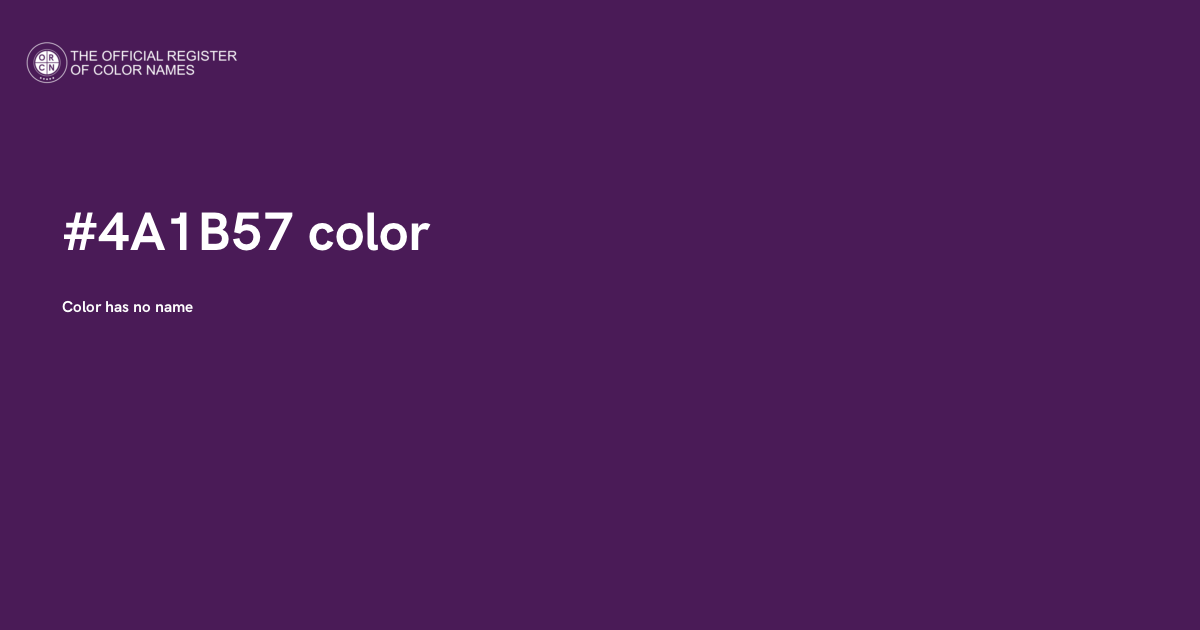 4daaa7 Color Pattern Color #4A1B57 - The Official Register of Color Names