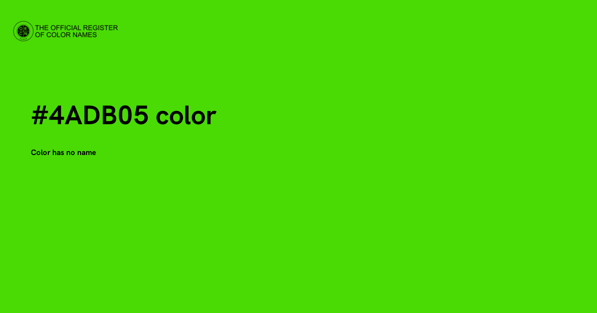 Color #4ADB05 - The Official Register of Color Names