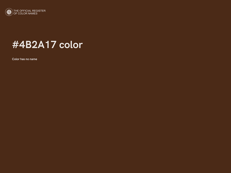 #4B2A17 color image