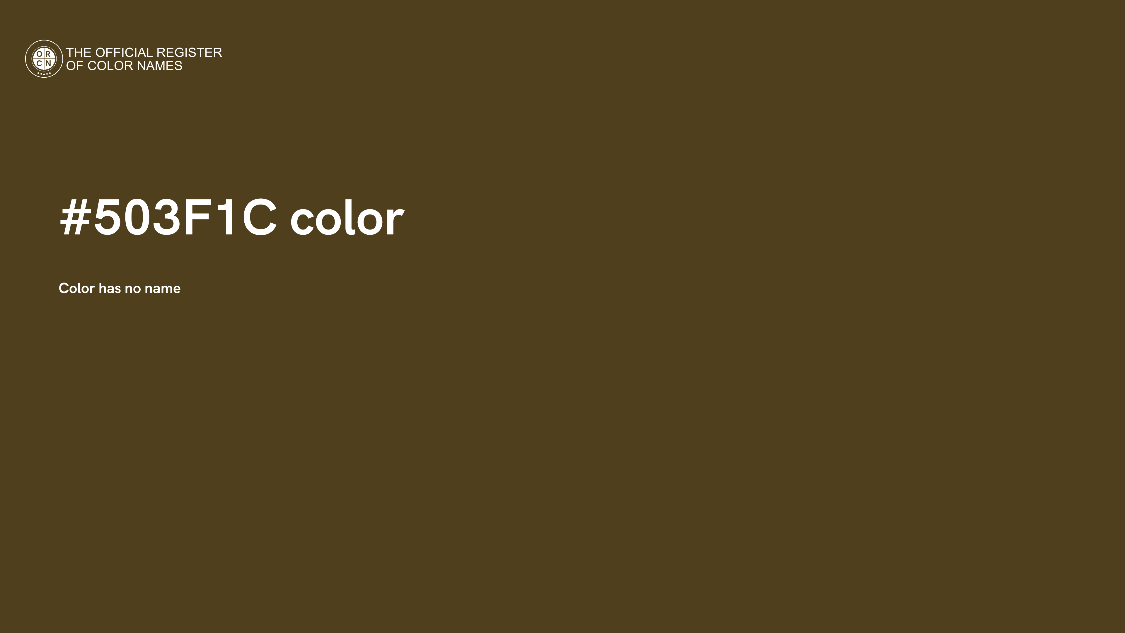 Color Yellow Code 503 Color #503F1C - The Official Register of Color Names