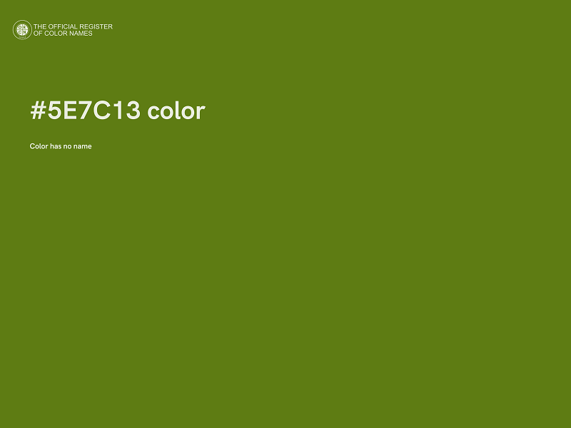 #5E7C13 color image