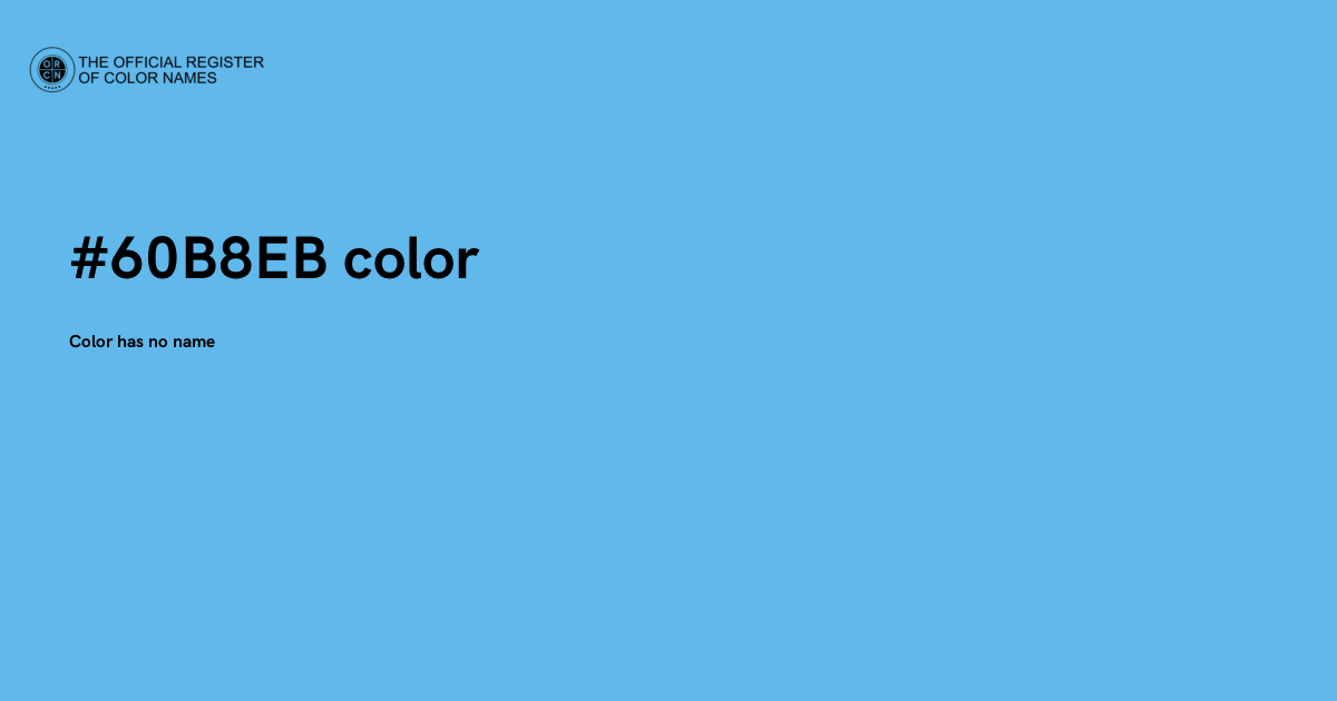 Eb Colour Code Color #60B8EB - The Official Register of Color Names