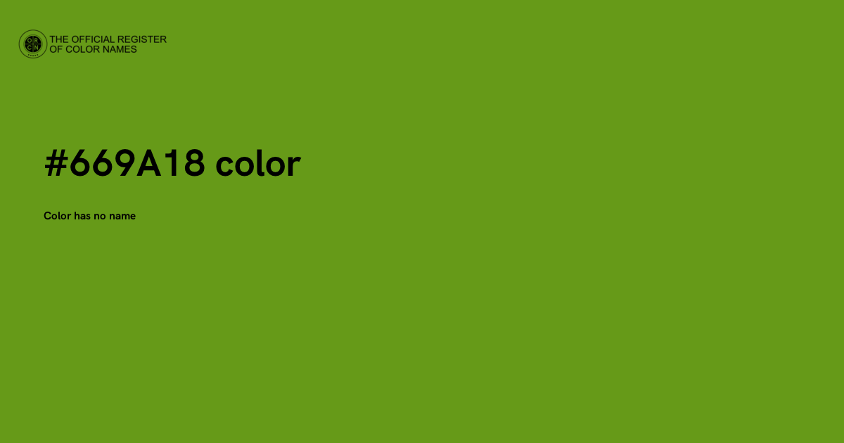 Colorblock 669 Color #669A18 - The Official Register of Color Names