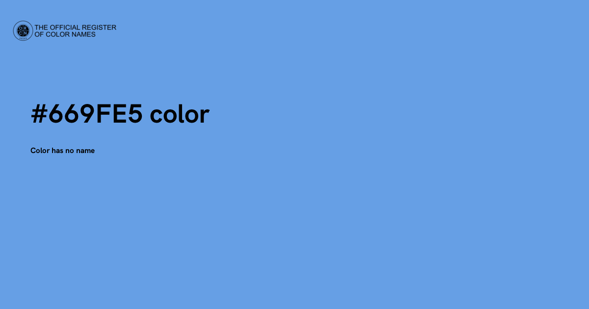Colorblock 669 Color #669FE5 - The Official Register of Color Names