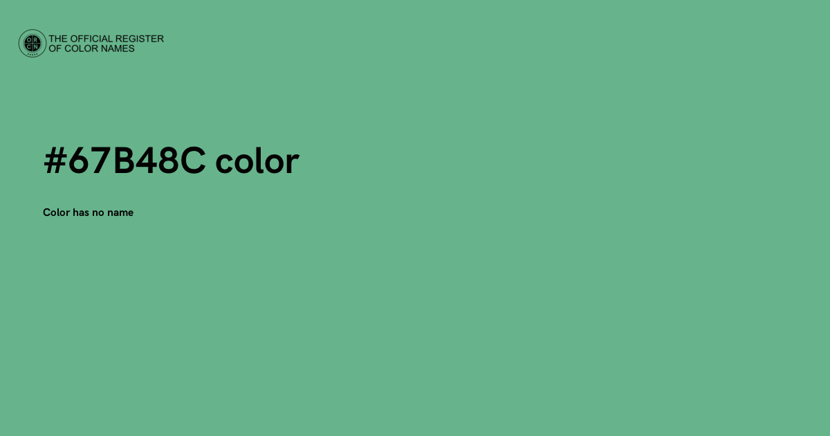 Color #67B48C - The Official Register of Color Names