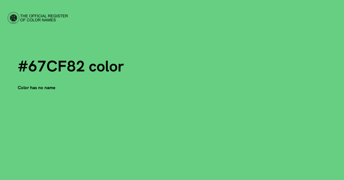 Color #67CF82 - The Official Register of Color Names