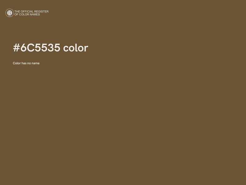 #6C5535 color image