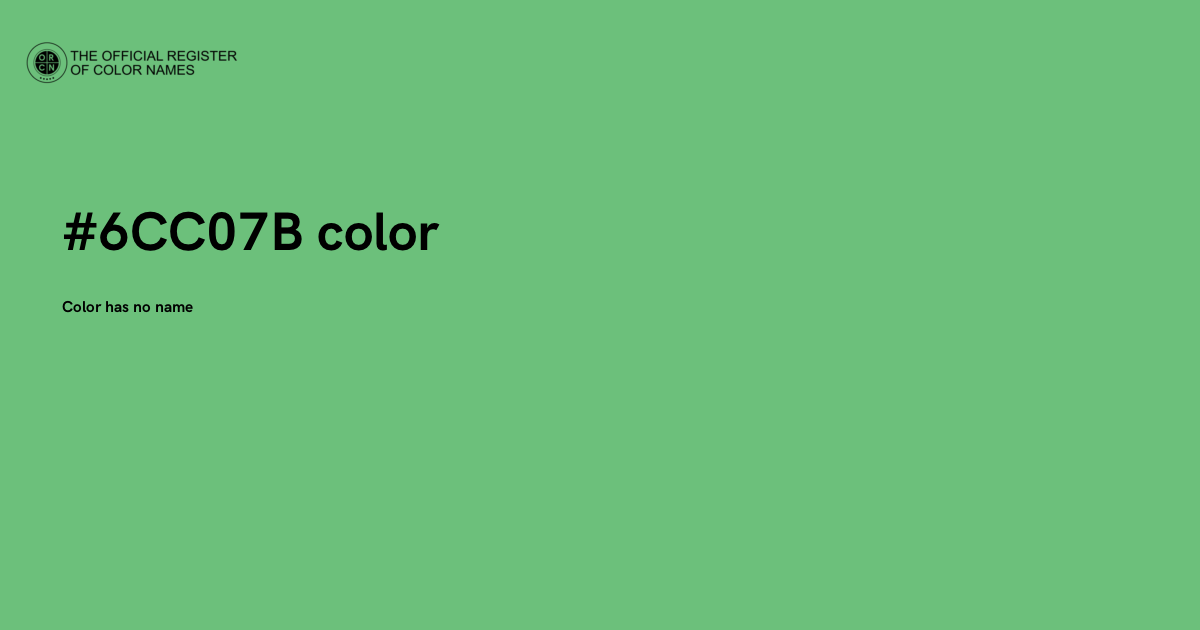 Color #6CC07B - The Official Register of Color Names
