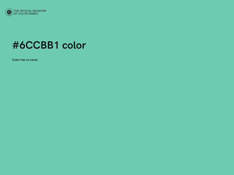 #6CCBB1 color image