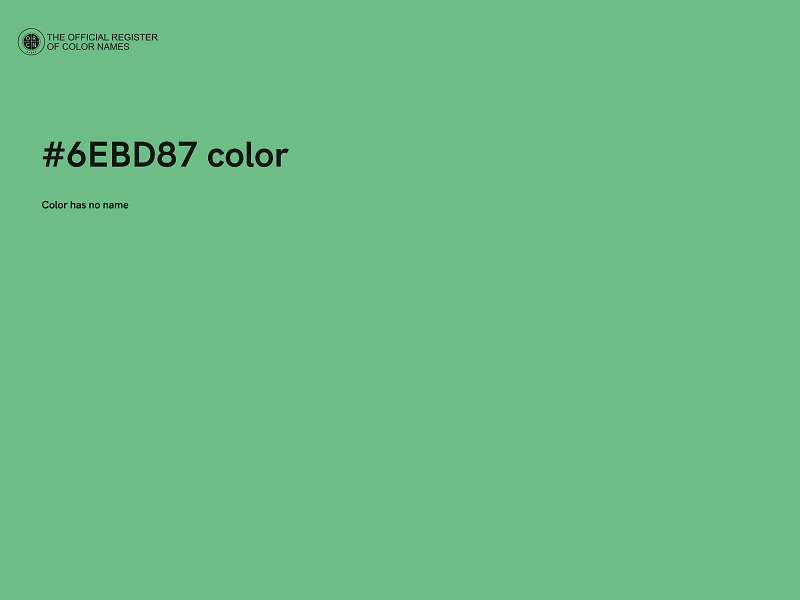 #6EBD87 color image