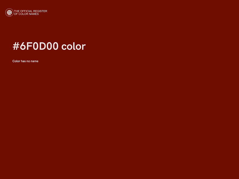 #6F0D00 color image