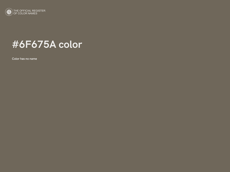 #6F675A color image