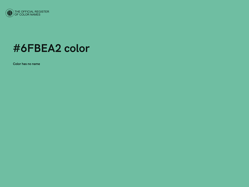 #6FBEA2 color image