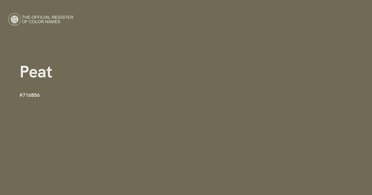 Peat color - #716B56 - The Official Register of Color Names