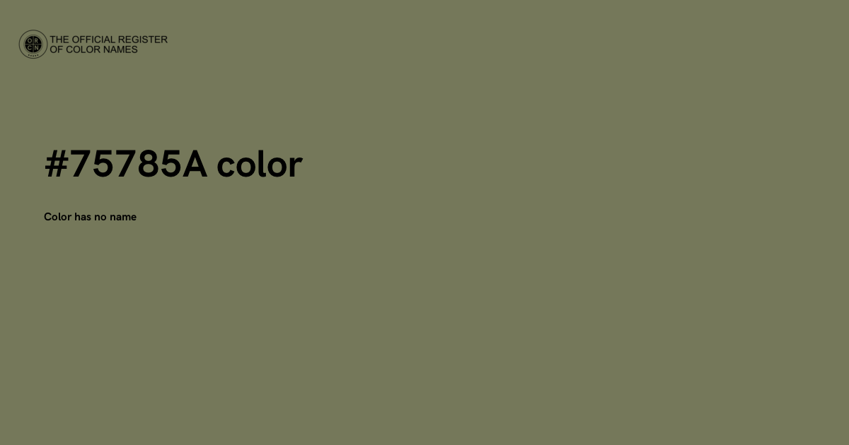 Finch color - #75785A - The Official Register of Color Names