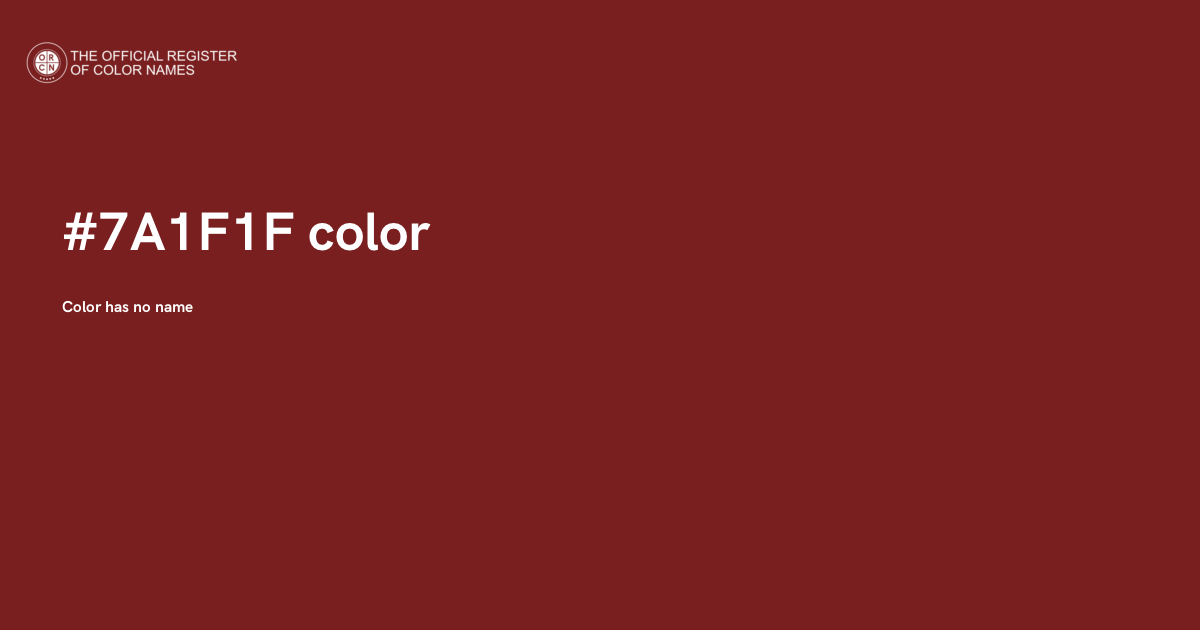 Color #7A1F1F - The Official Register of Color Names