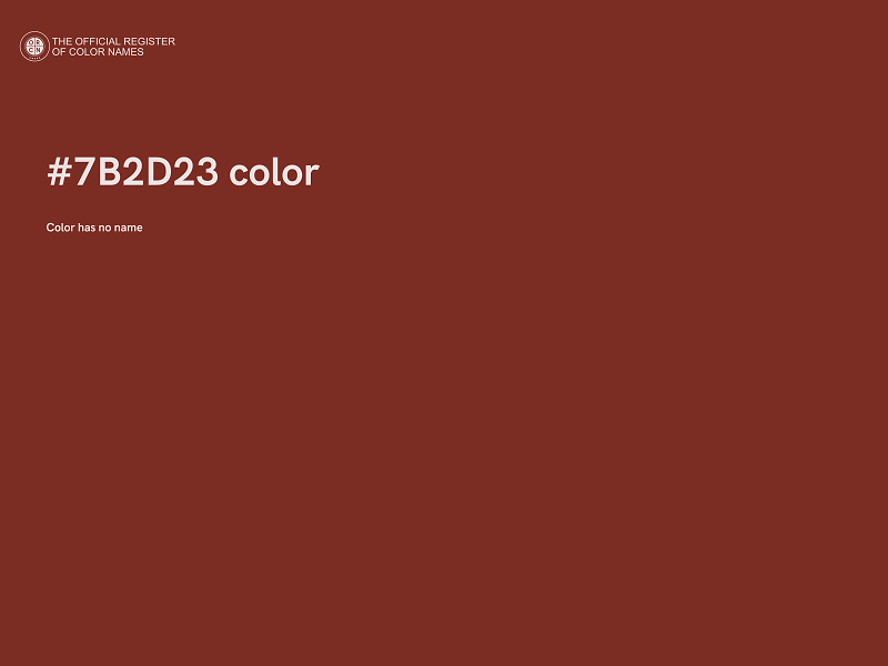 #7B2D23 color image