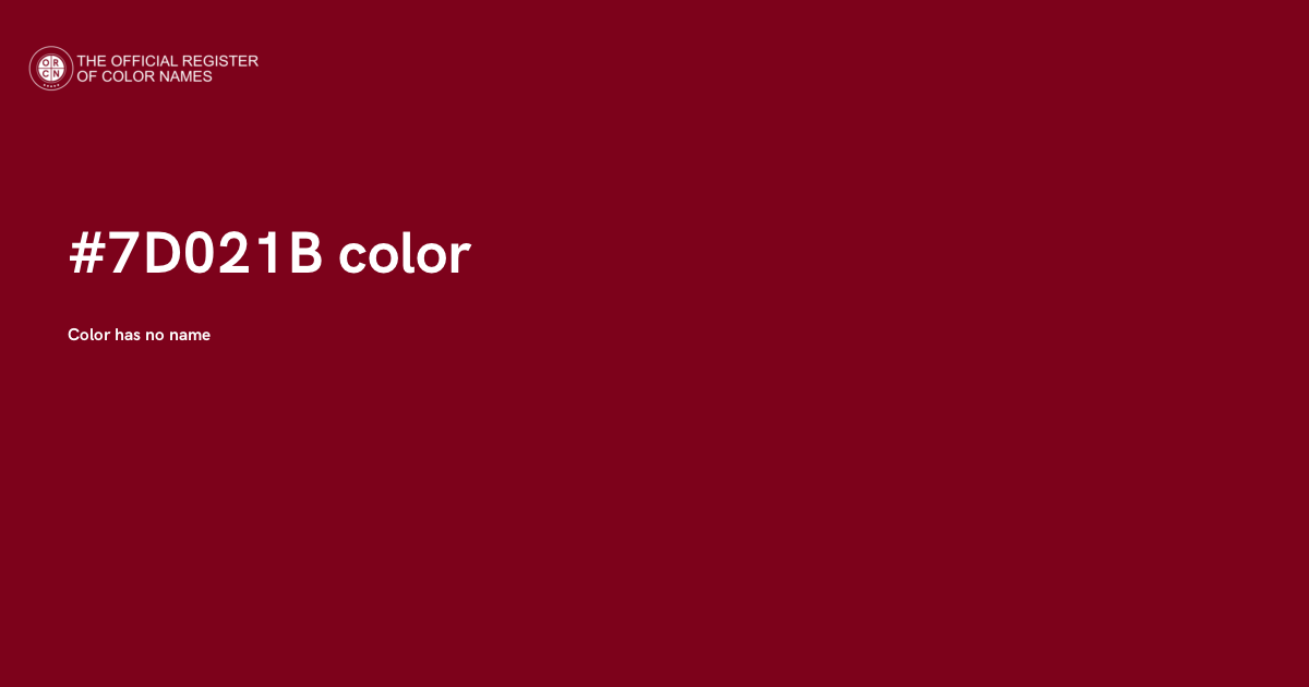 Top Secret Color Code Color #7D021B - The Official Register of Color Names