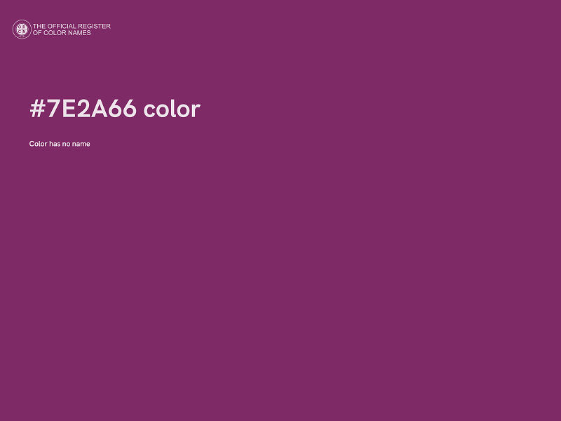 #7E2A66 color image