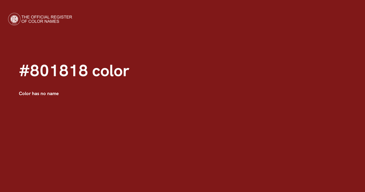 Falu Red color - #801818 - The Official Register of Color Names