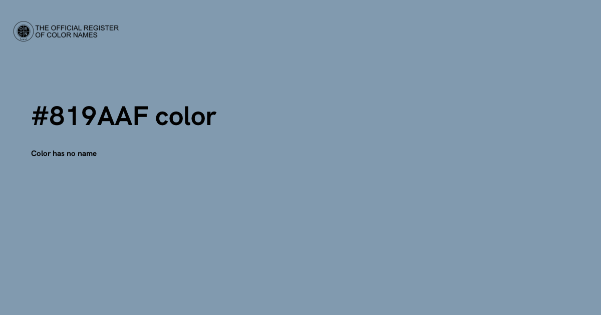 Color #819AAF - The Official Register of Color Names