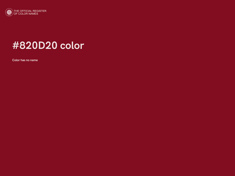 #820D20 color image