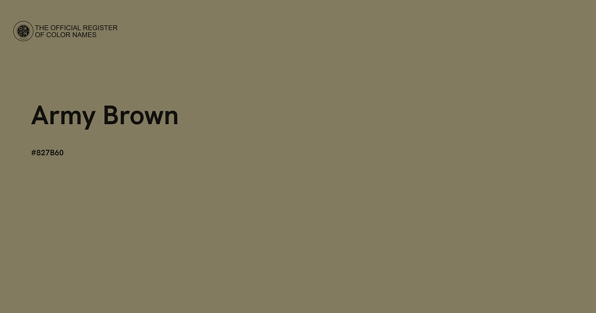 Army Brown color 827B60 The Official Register of Color Names