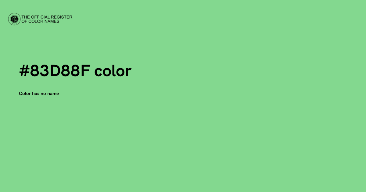 Color #83D88F - The Official Register of Color Names