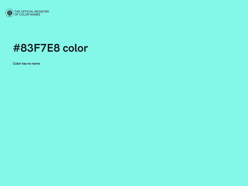 #83F7E8 color image