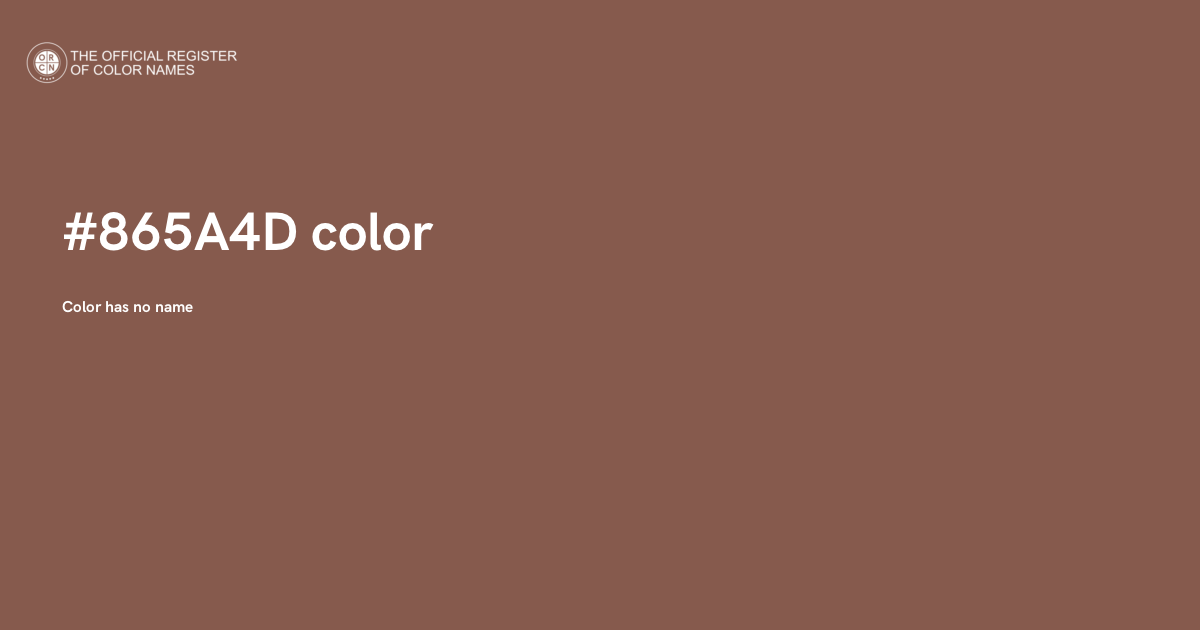 Color #865A4D - The Official Register of Color Names