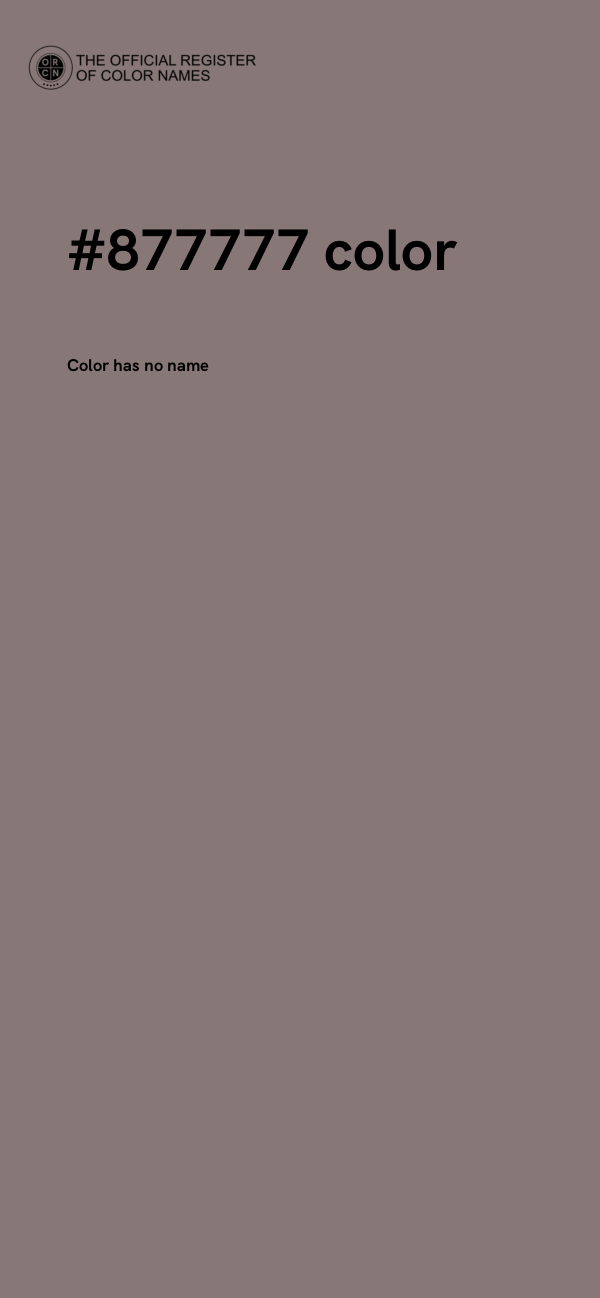 Color 877777 The Official Register Of Color Names