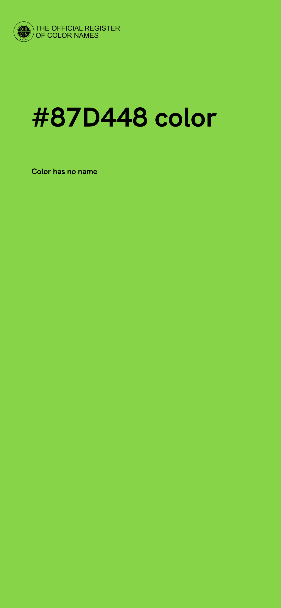みぃ様確認用 Color #87D448 - The Official Register of Color Names