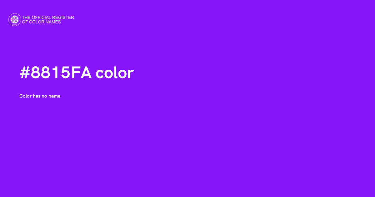 Fafae2 Code Color Color #8815FA - The Official Register of Color Names