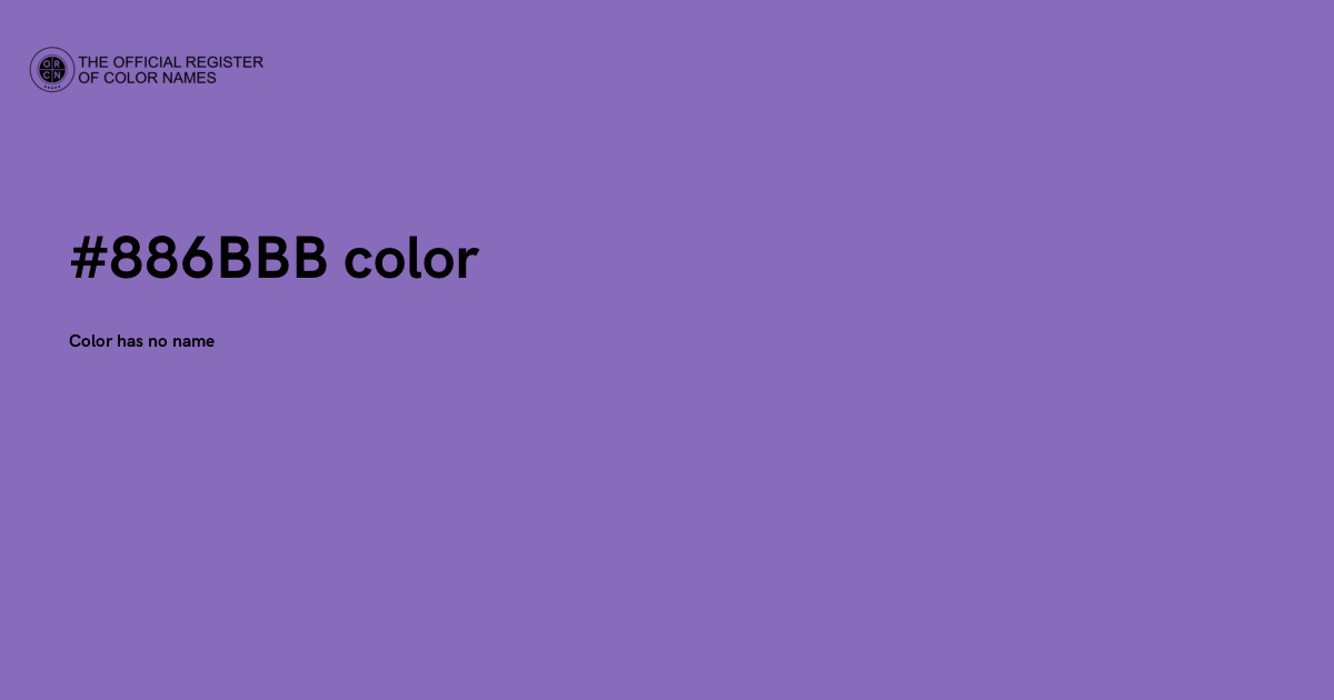 886 Colour Code Color #886BBB - The Official Register of Color Names