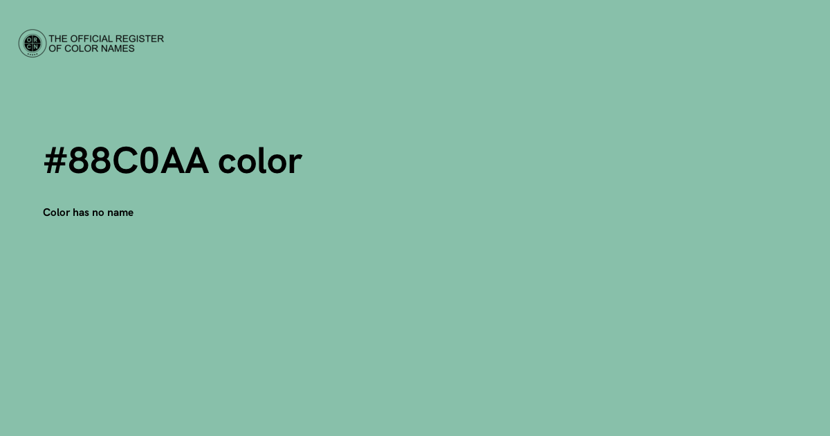 Color #88C0AA - The Official Register of Color Names