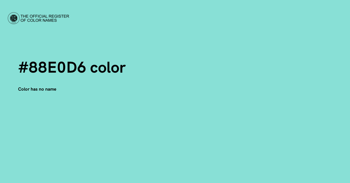 Color #88E0D6 - The Official Register of Color Names