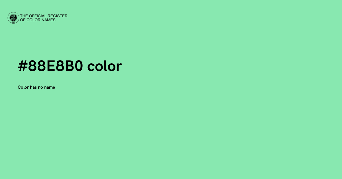 Color #88E8B0 - The Official Register of Color Names